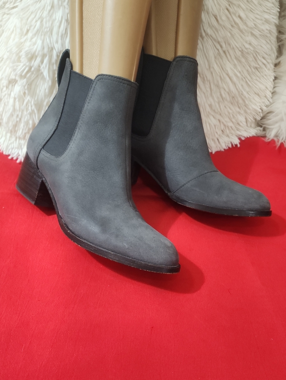 rag & bone Walker Gray Suede Chelsea Ankle Boots